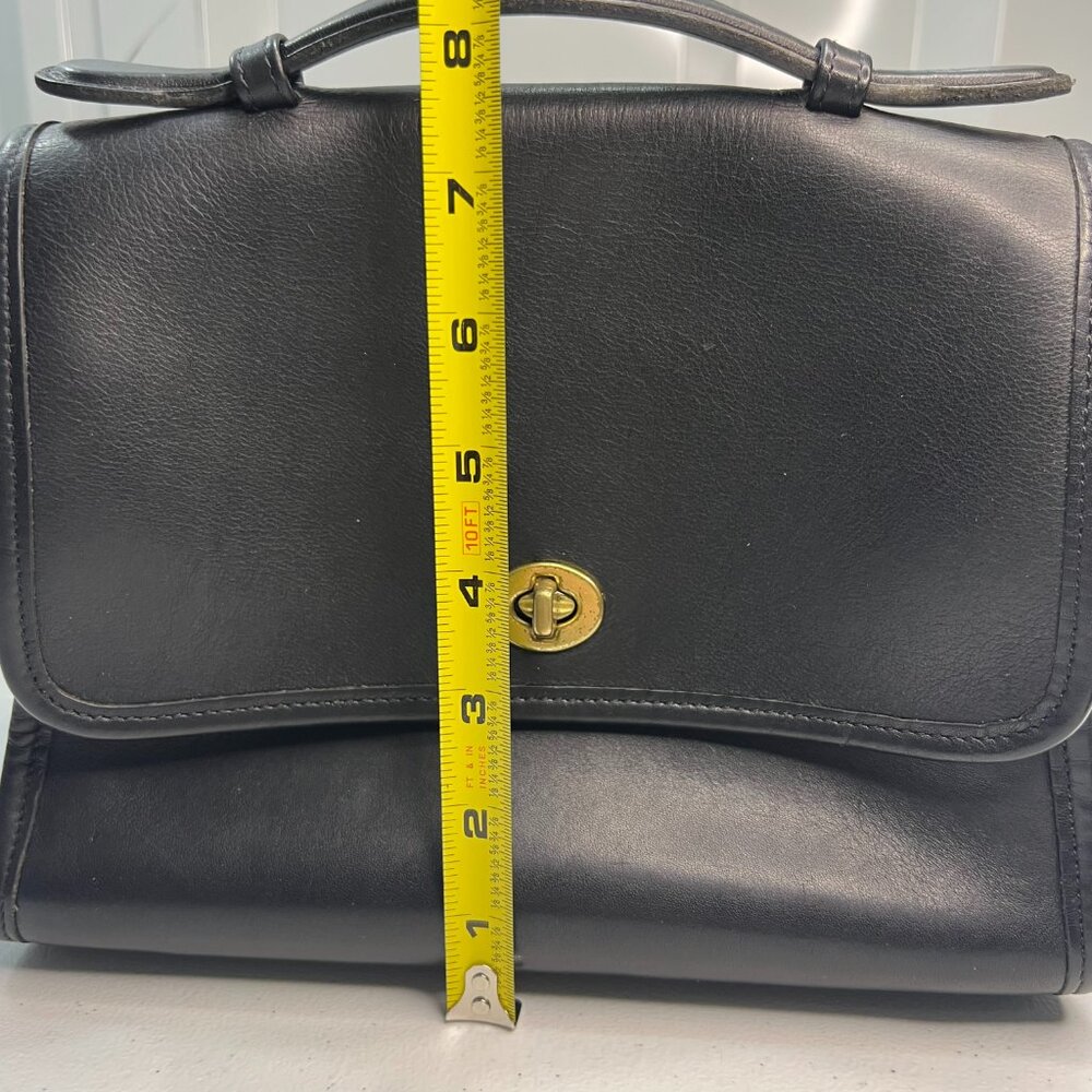 *SOLD*Coach Vintage Court Bag 9870 Crossbody Shoulder Satchel Black Brass EUC - Picture 12 of 16